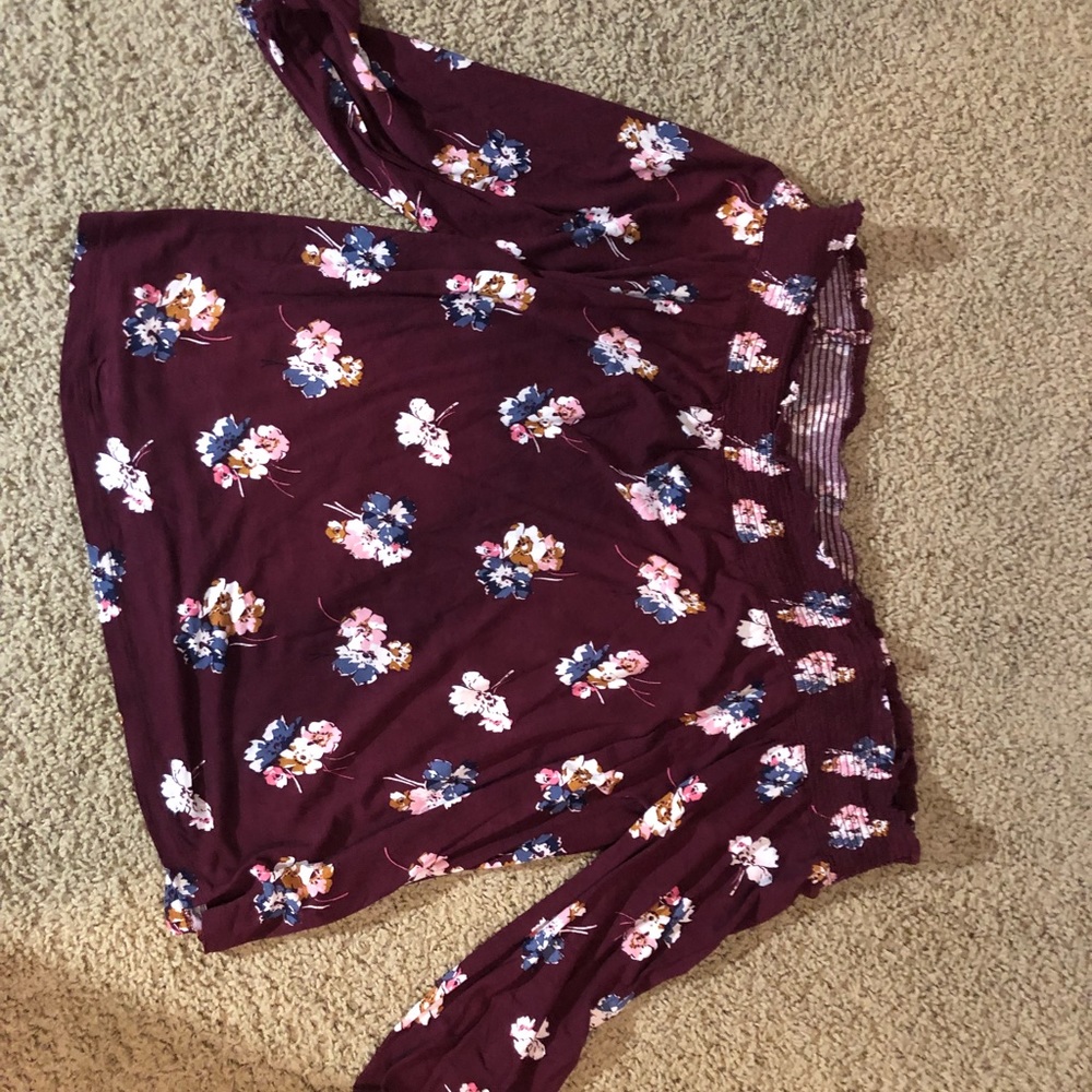 Off the shoulder long sleeve top